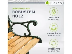 Juskys 2 Sitzer Gartenbank Sanremo aus Lackiertem Holz und Gusseisen