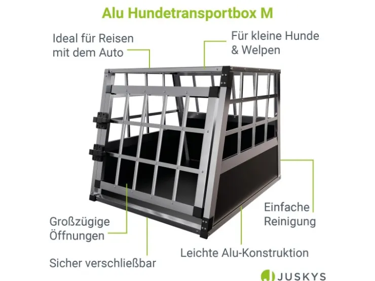 Juskys Alu Hundetransportbox M* Hundebedarf