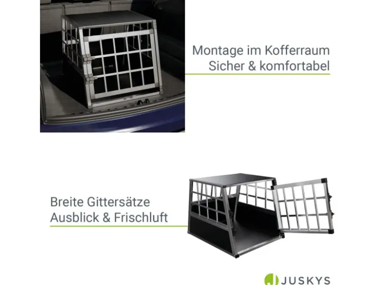Juskys Alu Hundetransportbox M* Hundebedarf