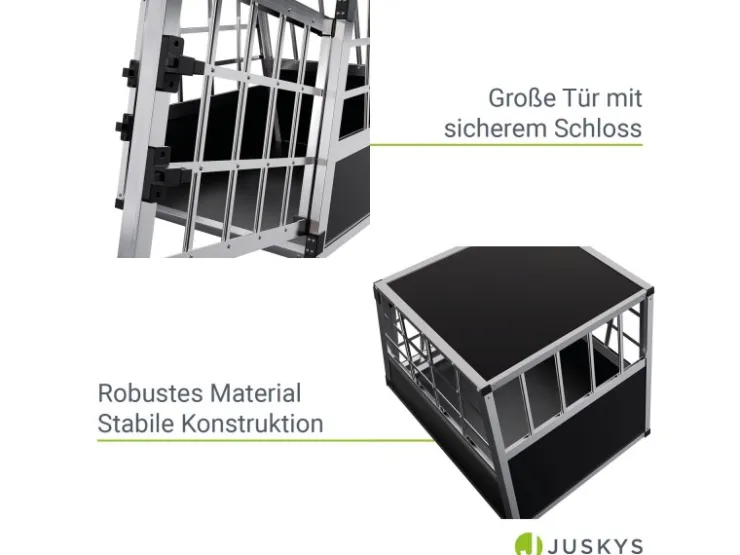 Juskys Alu Hundetransportbox M* Hundebedarf