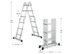 Juskys Aluminium Multifunktionsleiter 3,6m Tragfähigkeit bis 150 kg* Leitern