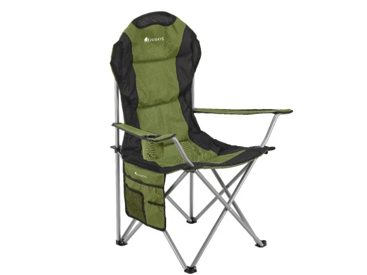 Juskys Campingstuhl Lido mit Flaschenhalterung und Tragetasche