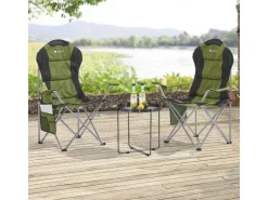 Juskys Campingstuhl Lido mit Flaschenhalterung und Tragetasche