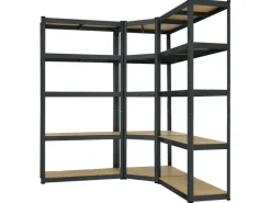 Juskys 3er Regalsystem 1 Corner und 2 Basic Insgesamt 15 Böden mit 2625 kg Tragkraft* Regalsysteme