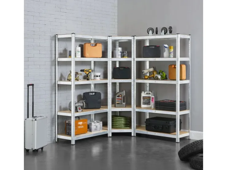 Juskys 3er Regalsystem 1 Corner und 2 Basic Insgesamt 15 Böden mit 2625 kg Tragkraft* Kellerregale|Regalsysteme