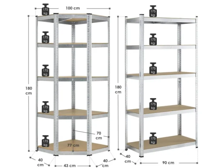 Juskys 3er Regalsystem 1 Corner und 2 Basic Insgesamt 15 Böden mit 2625 kg Tragkraft* Kellerregale|Regalsysteme