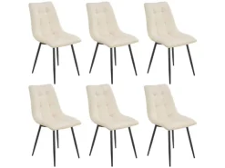 Juskys Esszimmerstuhl Blanca 6er Set mit Samt