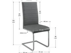 Juskys Freischwinger Stuhl Vegas 2er Set aus Kunstleder* Stühle