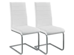 Juskys Freischwinger Stuhl Vegas 2er Set aus Kunstleder