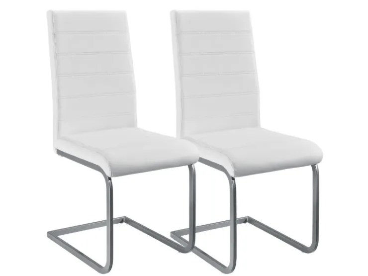 Juskys Freischwinger Stuhl Vegas 2er Set aus Kunstleder