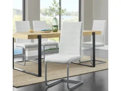 Juskys Freischwinger Stuhl Vegas 2er Set aus Kunstleder