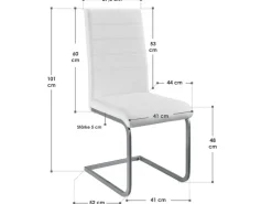 Juskys Freischwinger Stuhl Vegas 2er Set aus Kunstleder