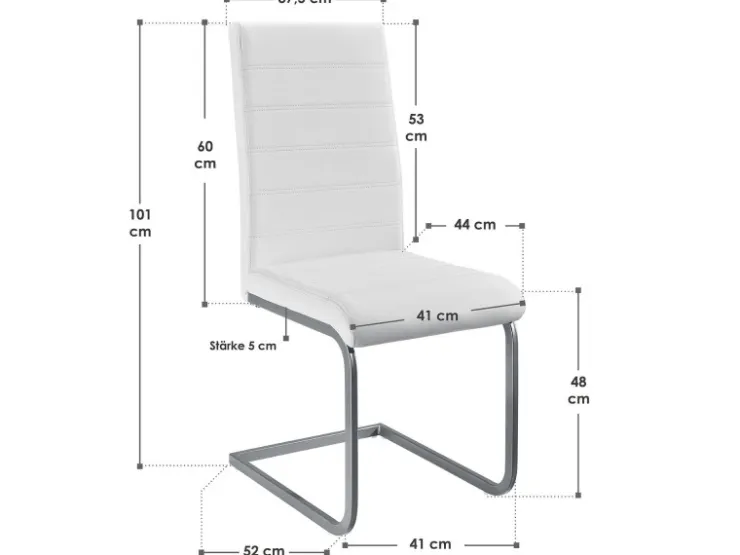 Juskys Freischwinger Stuhl Vegas 2er Set aus Kunstleder