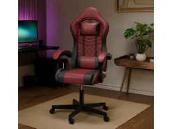 Juskys Gamingstuhl HyperSeat Bordeaux/Schwarz* Kissen