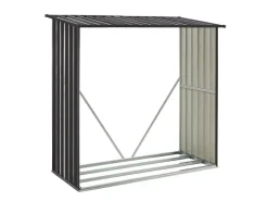 Juskys Holzunterstand Enno aus Stahl Grau* Holzregale