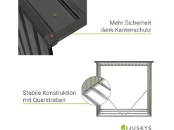 Juskys Holzunterstand Enno aus Stahl Grau* Holzregale