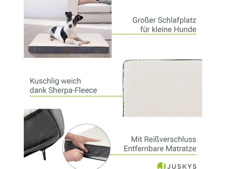 Juskys Hundebett Milow Orthopädisch Wendbar 76x51 cm