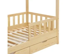 Juskys Kinderbett Marli 80 x 160 cm mit Bettkasten und Matratze
