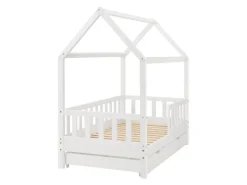 Juskys Kinderbett Marli 80 x 160 cm mit Bettkasten und Matratze