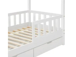 Juskys Kinderbett Marli 80 x 160 cm mit Bettkasten und Matratze