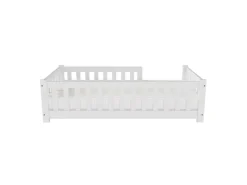 Juskys Kinderbett Naya 80 x 160 cm mit Matratze Weiß