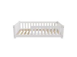 Juskys Kinderbett Naya 80 x 160 cm mit Matratze Weiß