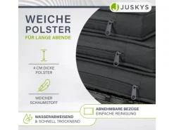 Juskys Polyrattan Essgruppe Baracoa XL 11 Teilig Schwarz