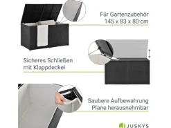 Juskys Polyrattan Gartenmöbel Auflagenbox Ikaria mit Innenplane in
