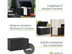 Juskys Polyrattan Gartenmöbel Auflagenbox Ikaria mit Innenplane in