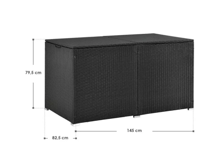 Juskys Polyrattan Gartenmöbel Auflagenbox Ikaria mit Innenplane in