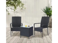 Juskys Polyrattan Gartenstühle Yoro 4er Set Stapelbar mit Armlehnen* Stühle