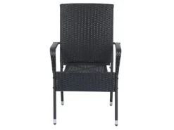 Juskys Polyrattan Gartenstühle Yoro 4er Set Stapelbar mit Armlehnen* Stühle