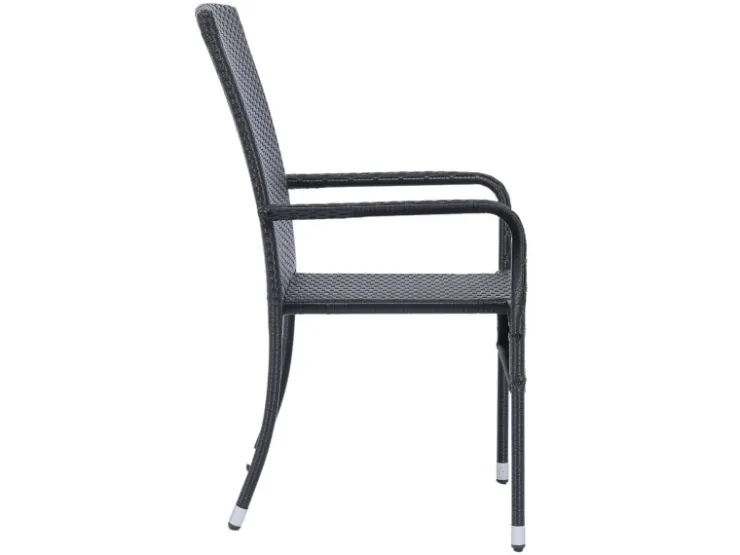 Juskys Polyrattan Gartenstühle Yoro 4er Set Stapelbar mit Armlehnen* Stühle