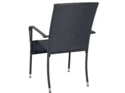 Juskys Polyrattan Gartenstühle Yoro 4er Set Stapelbar mit Armlehnen* Stühle
