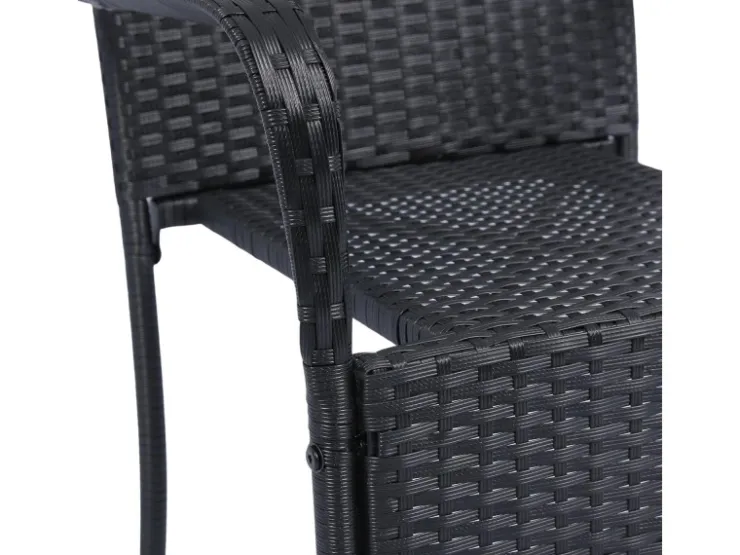 Juskys Polyrattan Gartenstühle Yoro 4er Set Stapelbar mit Armlehnen* Stühle
