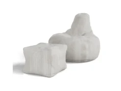 Juskys Sitzsack Chillex mit Hocker L in Stoff Cord