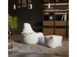 Juskys Sitzsack Chillex mit Hocker L in Stoff Cord