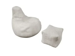 Juskys Sitzsack Chillex mit Hocker L in Stoff Cord