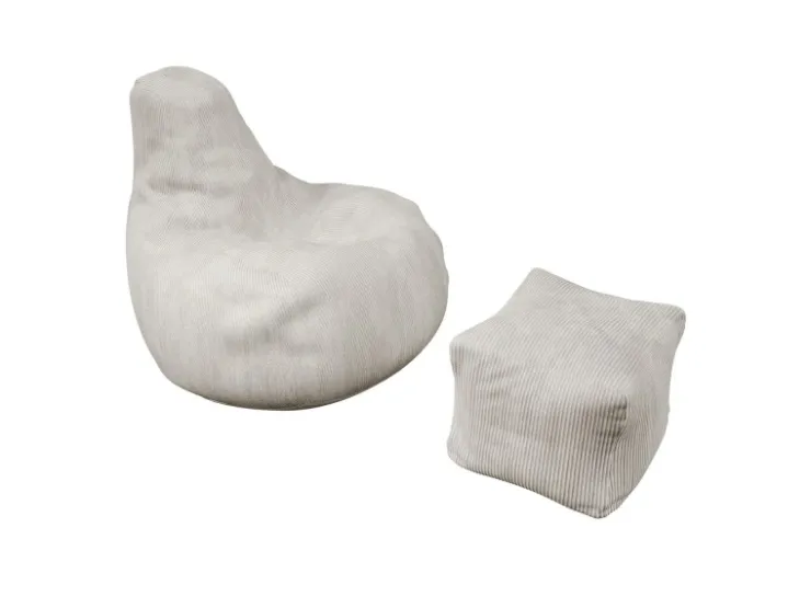 Juskys Sitzsack Chillex mit Hocker L in Stoff Cord