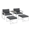 Juskys Sofa Set Gartenmöbel Bari mit Bezügen in Dunkelgrau* Sofas