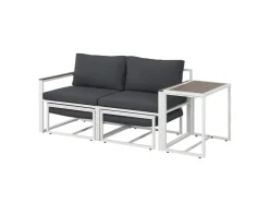 Juskys Sofa Set Gartenmöbel Bari mit Bezügen in Dunkelgrau* Sofas