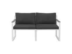 Juskys Sofa Set Gartenmöbel Bari mit Bezügen in Dunkelgrau* Sofas