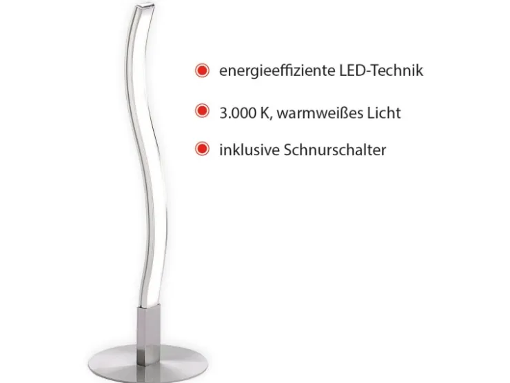 Just Light. LED Tischleuchte Wave Stahl H: 30 cm
