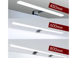 kalb LED Badleuchte Spiegellampe Aufbauleuchte für Spiegel Schrank Oder Wand 230VAC IP44 Chrom 4000K 45cm Länge* Schränke