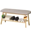Karat Bambus Sitzbank Montana Schuhregal mit Stauraum und Sitzkomfort 34 x 90 x 45 cm