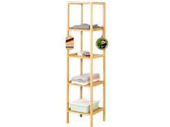 Karat Bambus Standregal Lowa Platzsparendes Holzregal Mit 5 Etagen* Bücherregale