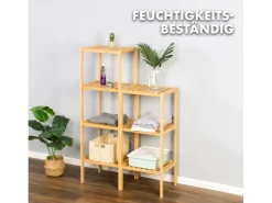 Karat Bambus Standregal Lowa Platzsparendes Holzregal Mit 5 Etagen* Bücherregale