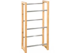 Karat Bambus-Flaschenkastenständer Flash - Robustes Lagerregal für Büro, Küche, Garage oder Flur - 112 x 56 x 32 cm* Flaschenregale