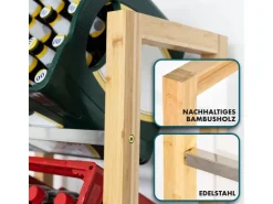 Karat Bambus-Flaschenkastenständer Flash - Robustes Lagerregal für Büro, Küche, Garage oder Flur - 112 x 56 x 32 cm* Flaschenregale
