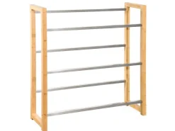 Karat Bambus-Flaschenkastenständer Flash - Robustes Lagerregal für Büro, Küche, Garage oder Flur - 112 x 106 x 32 cm* Flaschenregale